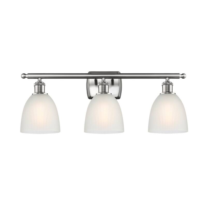 Innovations Lighting Castile 3 Light 26" Wide Bathroom Vanity Light - Brushed Satin Nickel / White