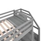 preview thumbnail 5 of 10, Triple Bunk Bed with Drawers, Staircase and Built-in Shelves, Gray