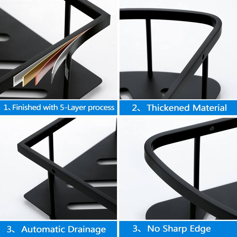 304 Stainless Steel Wall Mounted Corner Shower Caddy Corner Storage Shelf Shower Basket