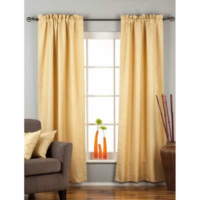Golden Rod Pocket Matka Raw Silk Curtain / Drape / Panel - Piece