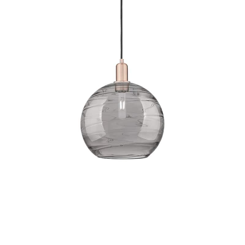 Innovations Lighting 716-1P-15-12 Athens Deco Swirl Pendant Athens - Antique Copper / Light Smoke Deco Swirl