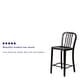 preview thumbnail 14 of 98, 24'' High Metal Indoor-Outdoor Counter Height Stool with Vertical Slat Back