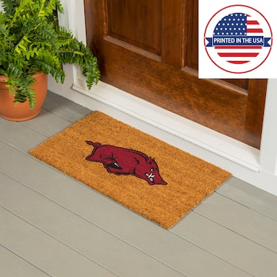 Coir Door Mat, 16"x 28", University of Arkansas - 28" x 16"