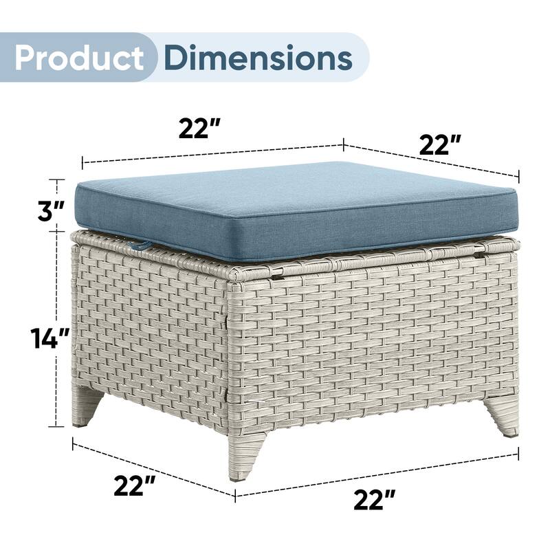 Outdoor Patio Ottoman for Swivel Chairs