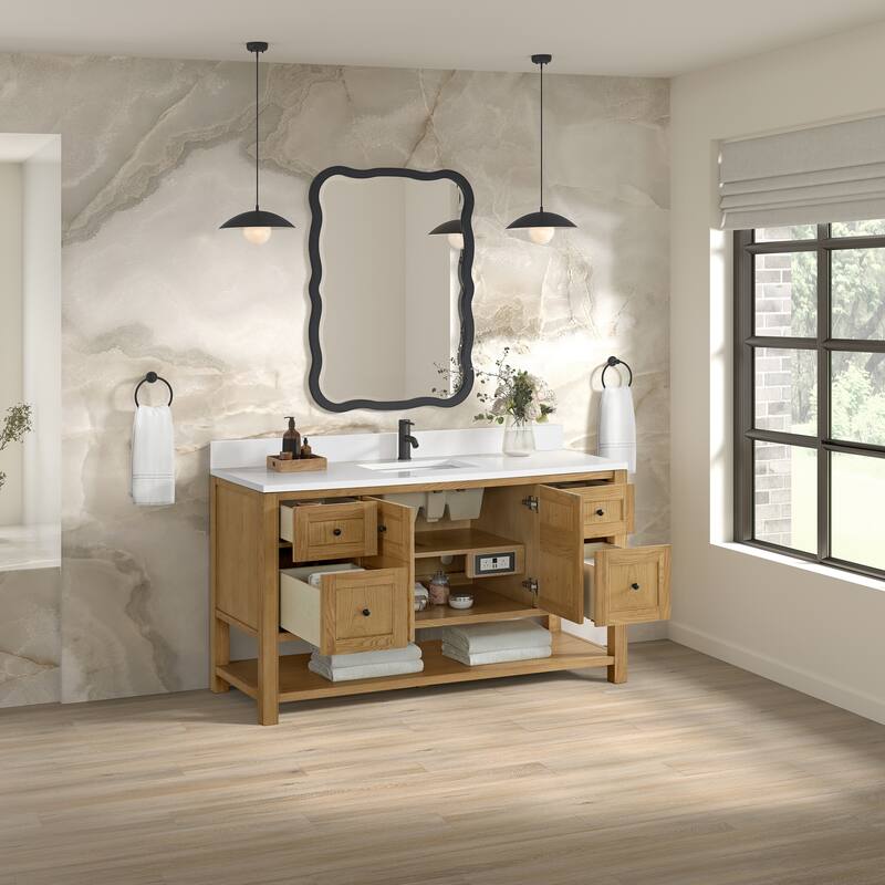 Breckenridge 60" Single Vanity, Light Natural Oak - 60S