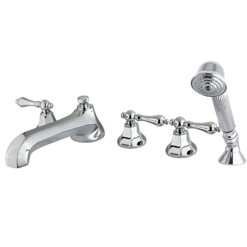 Kingston Brass Metropolitan Widespread Deck Mounted Roman Tub Filler - Polished Chrome