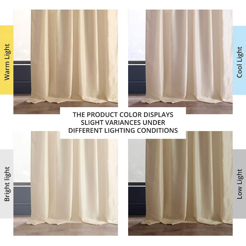 Exclusive Fabric Off-white Textured Faux Dupioni Light Filtering Silk Curtains (1 Panel)