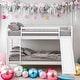 preview thumbnail 1 of 31, Modern Twin Over Twin Rugged Wooden Frame Bunk Bed With Convertible Slide And Ladder White