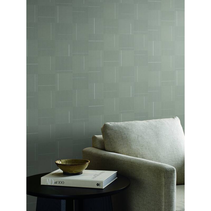 Salford Geo Block Weave 20.9 In W X 33 Ft L Wallpaper - Taupe