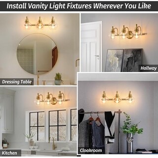 Wall Mount Light Over Mirror Vanity Light Wall Sconces Lighting, Gold ...