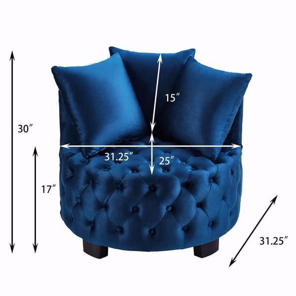 dimension image slide 4 of 5, Contemporary Upholstered Tufted Leisure Accent Chair