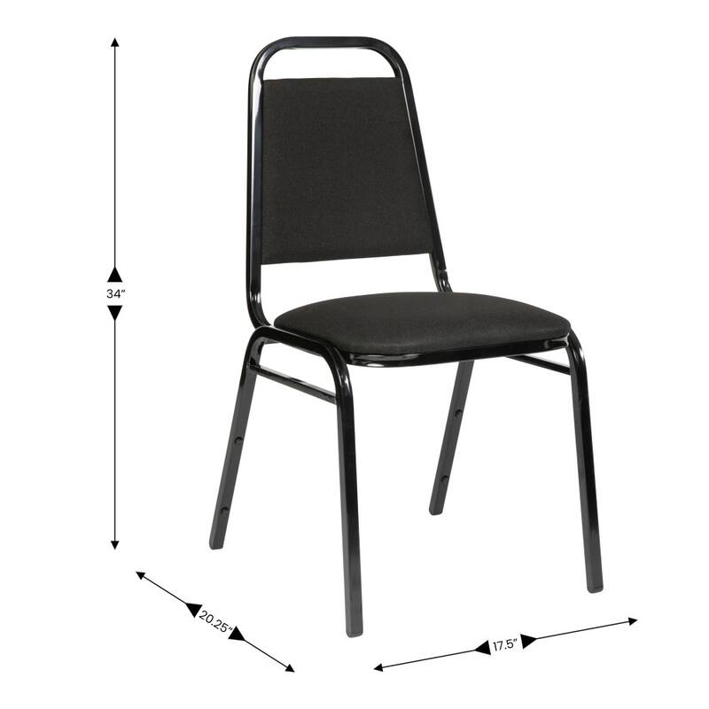 4 Pack Trapezoidal Back Stacking Banquet Chair - 20.25"D x 17.5"W x 34"H