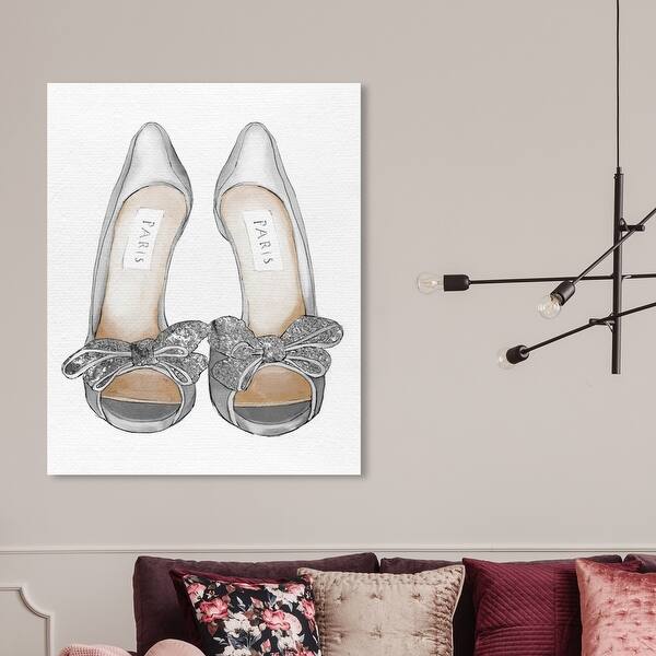 Oliver Gal Big Bows 16x20 Fashion And Glam Wall Art Canvas Print Shoes Gray White Overstock 32195266