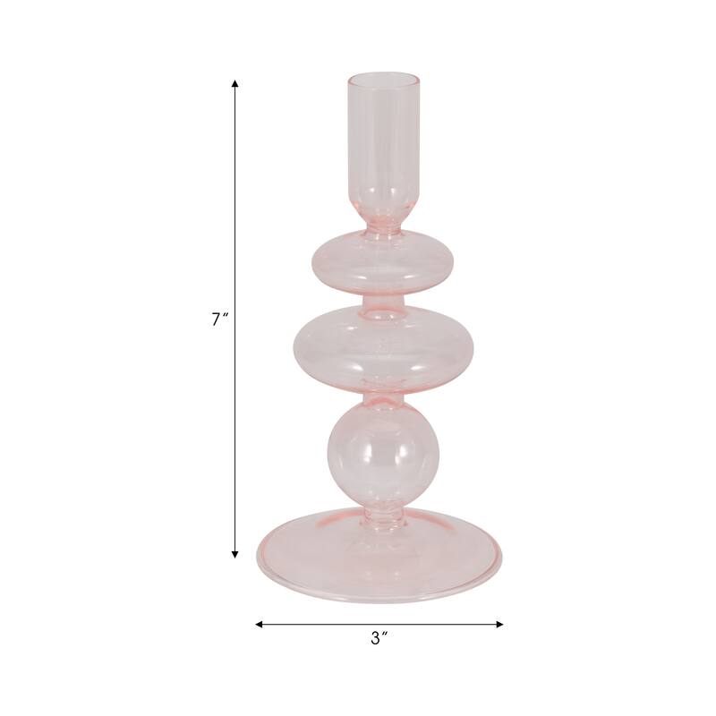 Sculptural Glass Candle Holder with Rounded Accent Base - Modern Tabletop Candle Holder for Any Room