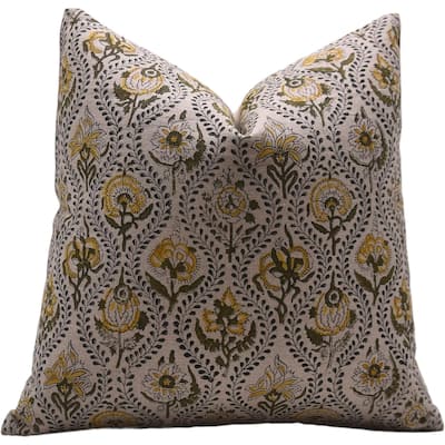 Fabdivine Linen Outdoor Sofa Block print pillow Cover