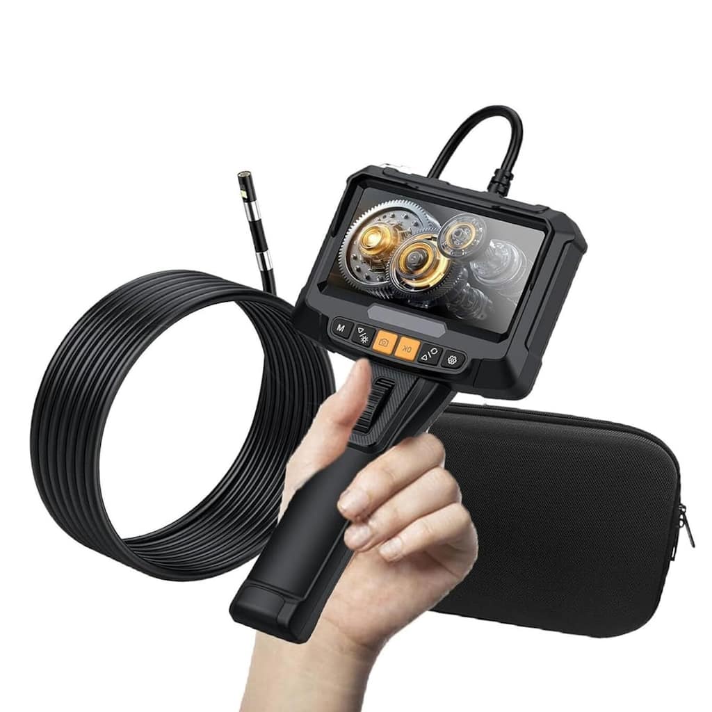 Single Lens Tube Borescope 1080P HD Lens, 5-inch IPS Screen - N/A
