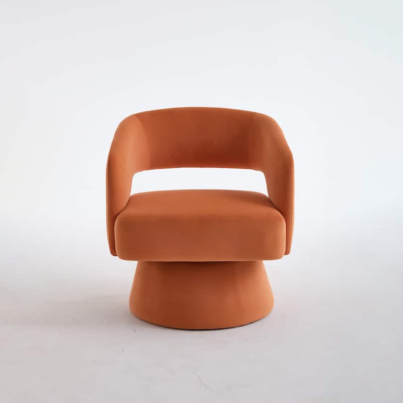 Swivel Barrel Chair, Velvet Accent Armchair 360 Degree Swivel Club Chair for Living Room Bedroom Reception Room