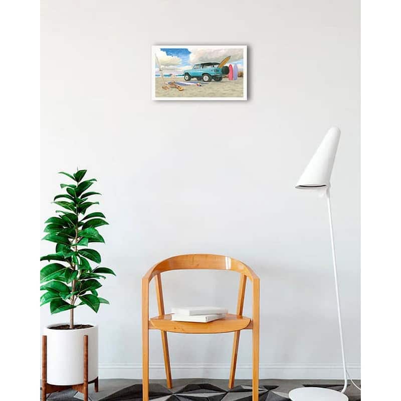Beach Ride I Framed Poster - 12 x 18 Inch - White