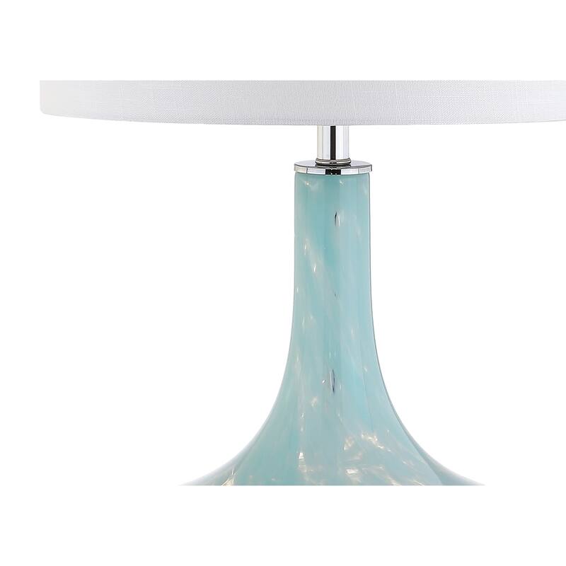Olivia 29" Glass/Acrylic LED Table Lamp, Ice Blue by JONATHAN Y