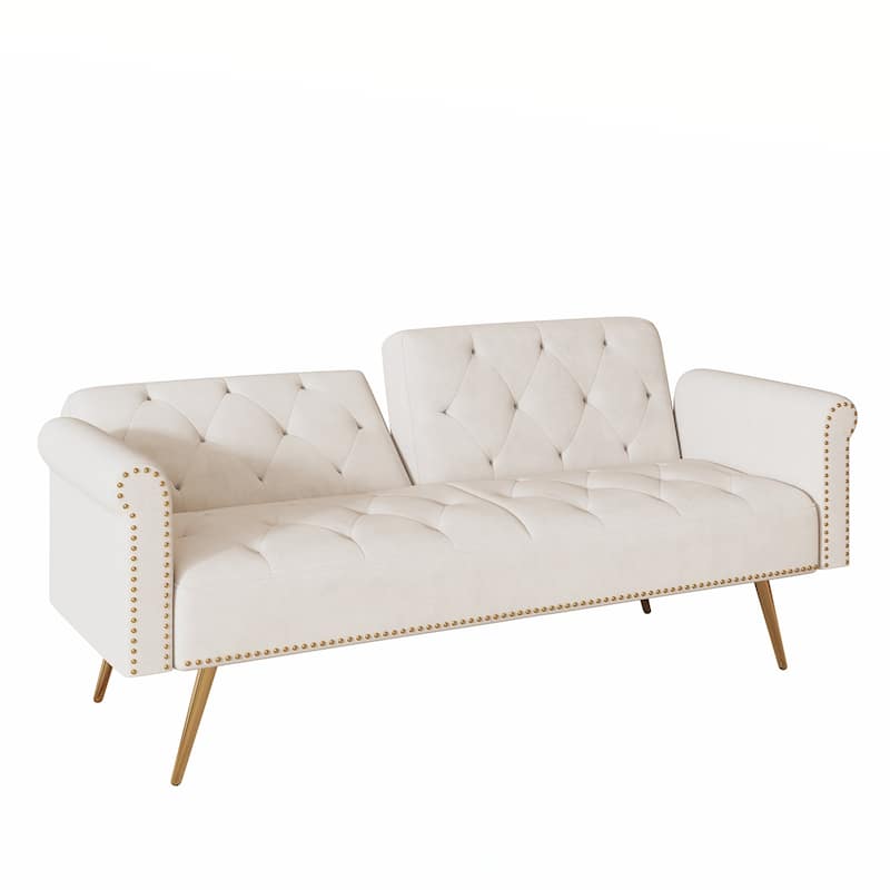 Velvet Tufted Back With 3 Pillow