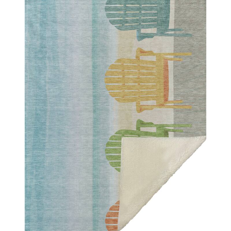 Premium Machine Washable ASB146 Beach Chairs Sherpa Throw Blanket