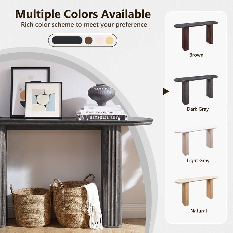 63" Modern Console Table, Entryway Table, Sofa Table with Fluted Bases