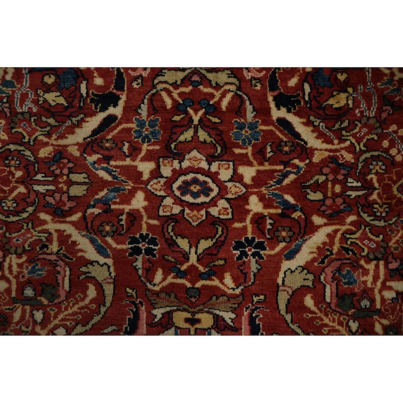 Hand Knotted Oriental 100% Wool Carpet Traditional Floral Oranges & Rust Mahal Area Rug - 10' 3'' X 6' 11''