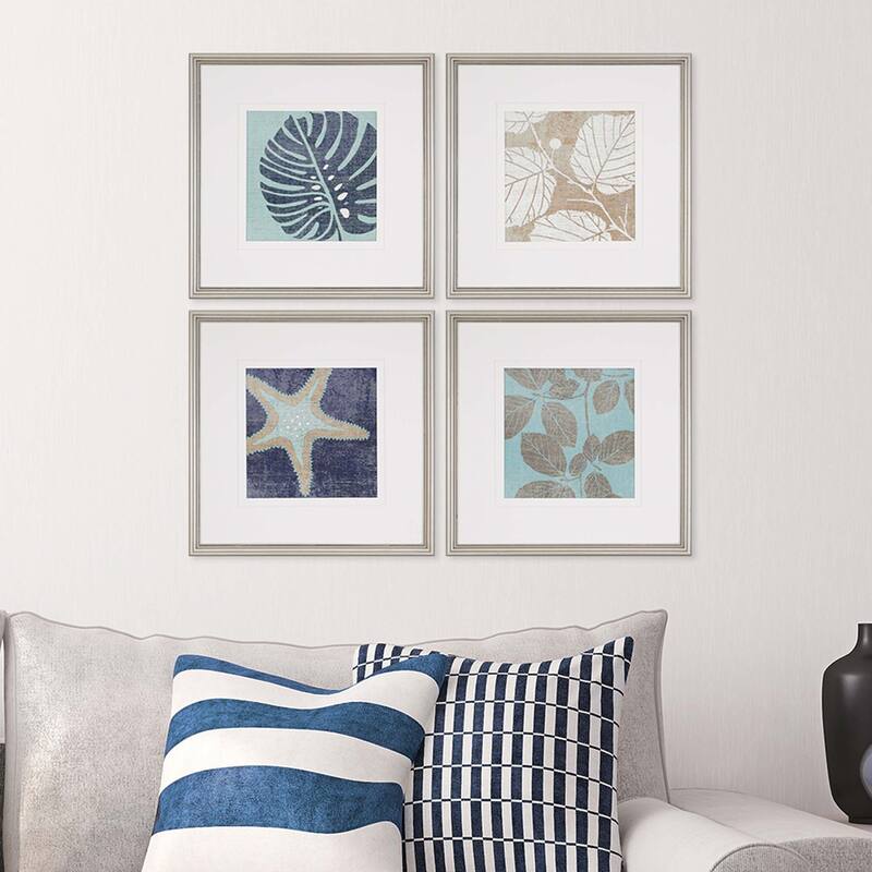 Coastal I S/4 Framed Art Under Glass - Blue