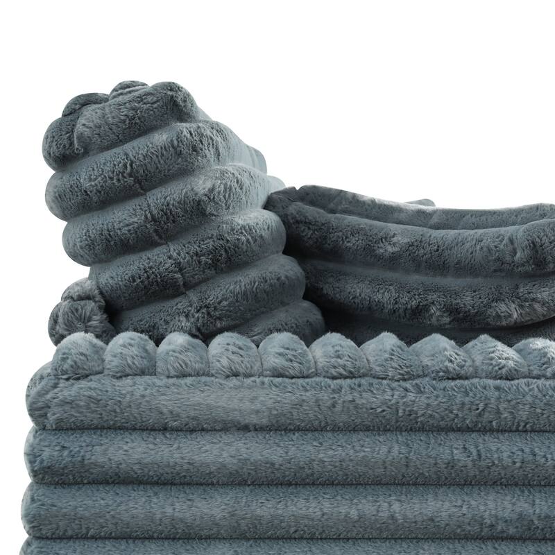 Sofa Bed Napping Daybed Fluffy Corduroy Upholstered Cloud Couch with Throw Pillows