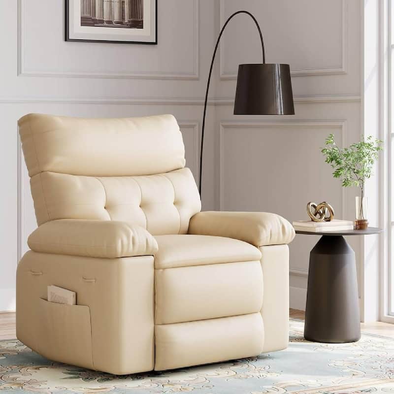 Oversized Wide Manual Recliner Sofa Chair with Foldable Armrests for Living Room Bedroom