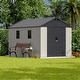 preview thumbnail 107 of 117, Patiowell 8' x 6' / 8' x 8' / 8' x 10 '/ 8' x 12' Plastic Outdoor Shed With Floor for Patio Furniture, Tools (Kick-It Shed)