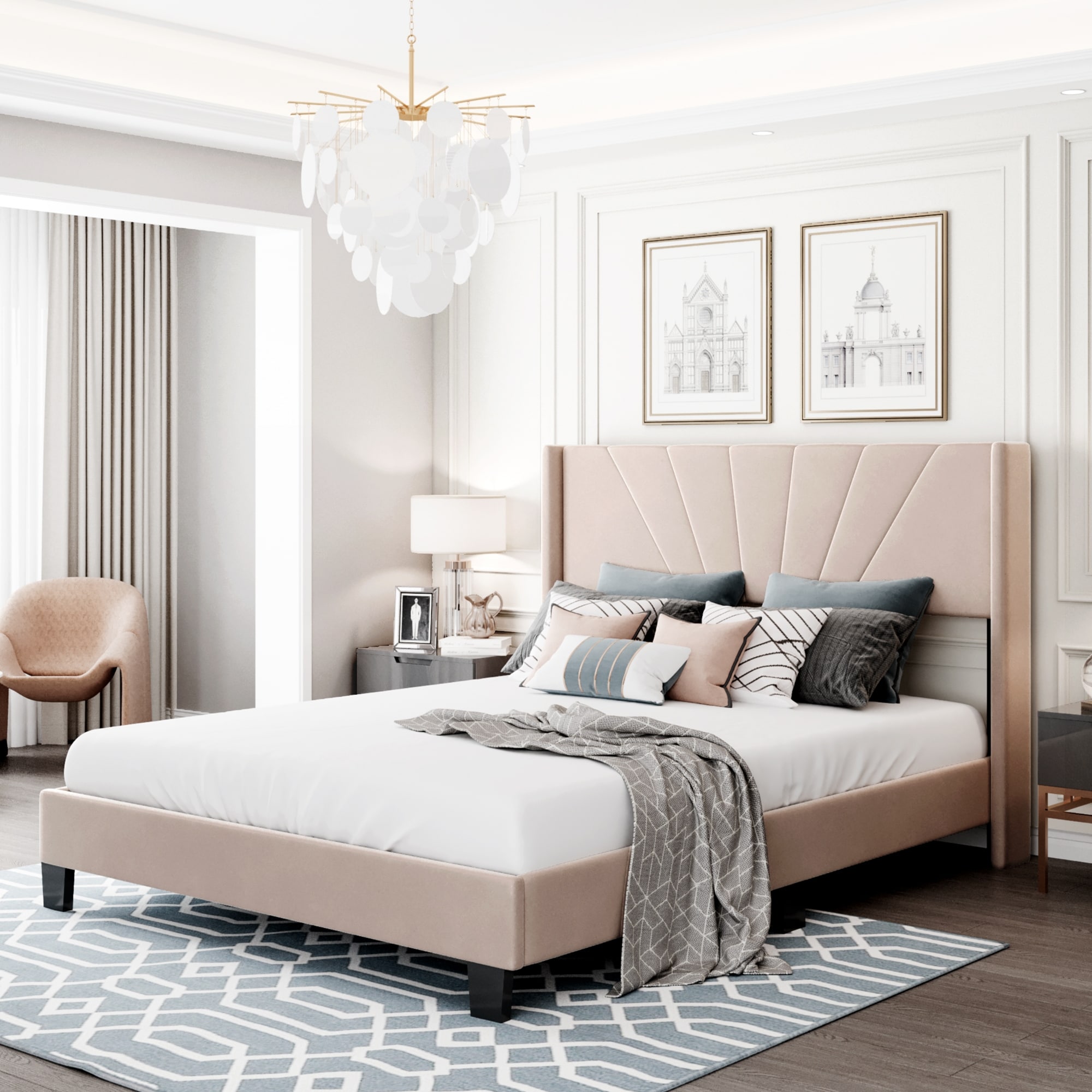 Sturdy bed outlet frame with headboard