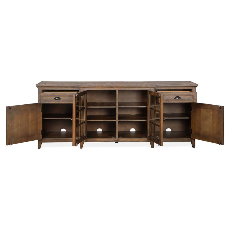 Magnussen Home Bay Creek Toasted Nutmeg 80" Console - 80"W x 18"D x 32"H