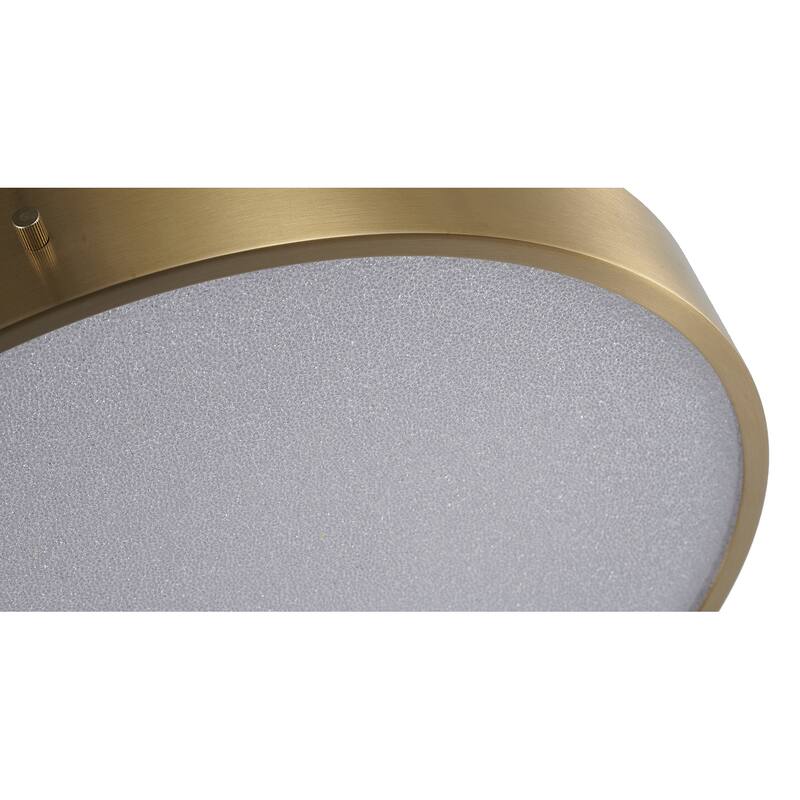 1-Light Brass LED Flush Mount With A Clear Acrylic Beaded Diffuser
