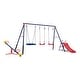 preview thumbnail 2 of 3, Delta Children FunZone Outdoor Metal 6-Piece Swing Set - 2 Swings, 1 Saucer Swing, Slide and Seesaw/Teeter Totter