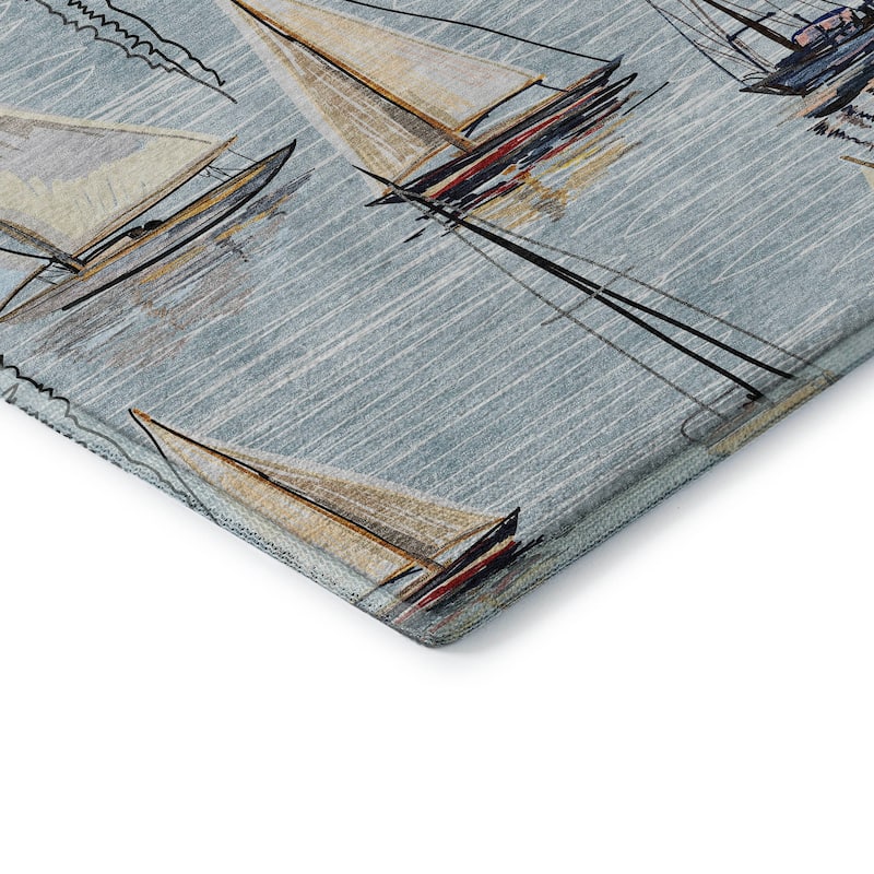 Premium Washable Super Soft Sailboat Marina Mayfield Rug