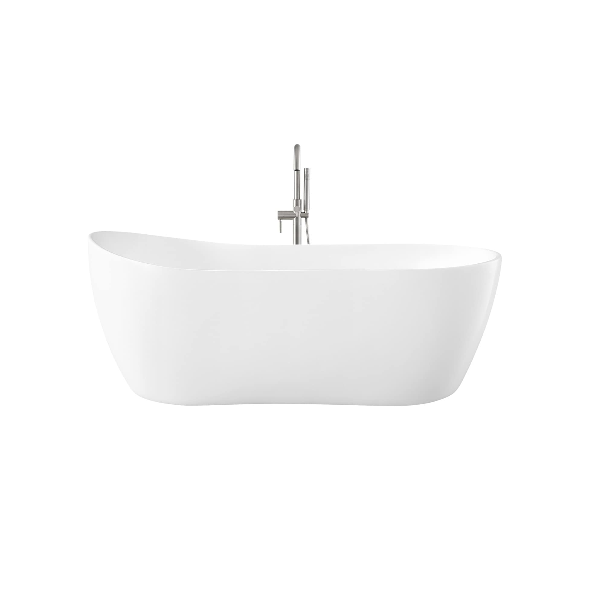 Isaac 58 in. Acrylic Slipper Flatbottom Non-Whirlpool Bathtub in White Isaac 58 in. Acrylic Slipper Flatbottom Non-Whirlpool Bathtub in White