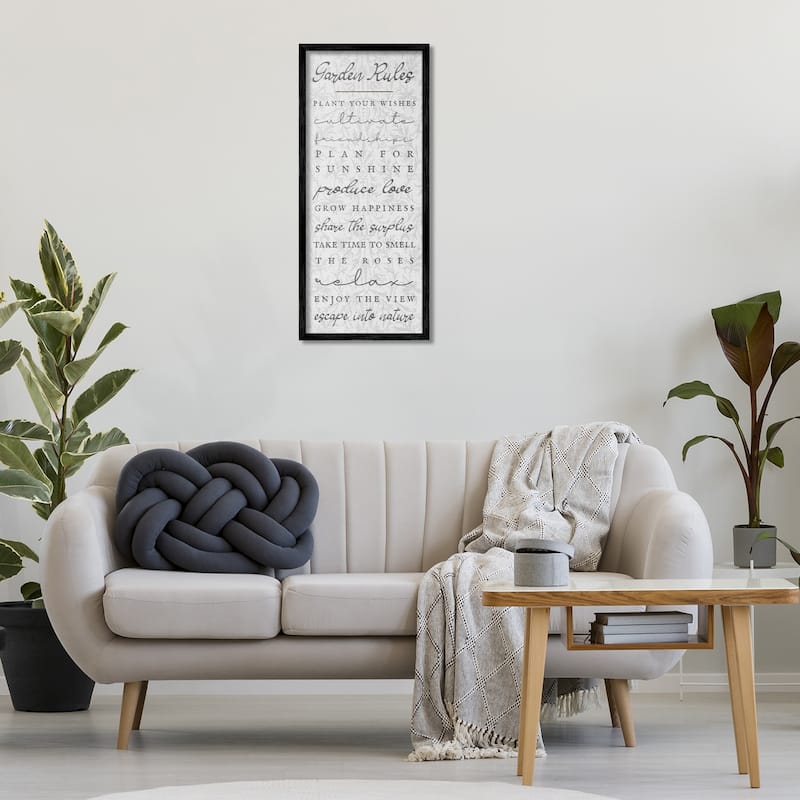 Stupell Garden Rules on Floral Pattern Framed Giclee Art Design By Lil' Rue