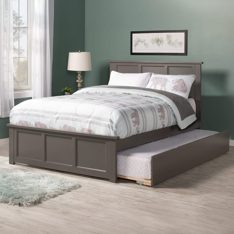 AFI Madison Full Size Platform Bed with Matching Footboard & Full Trundle