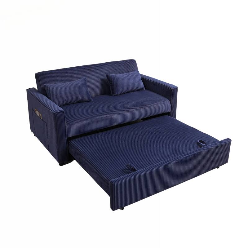Versatile 3-in-1 Convertible Sofa Bed with Adjustable Backrest and Pillows