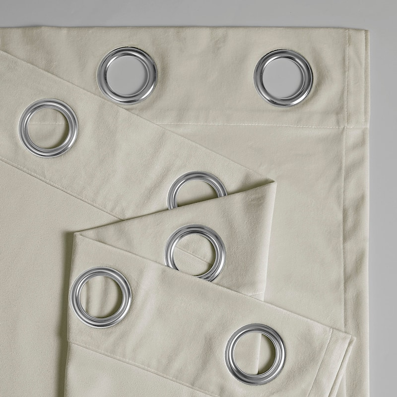 Exclusive Fabrics Simply Velvet Grommet Room Darkening Curtains for Bedroom & Living Room Curtains Pair (2 Panels))