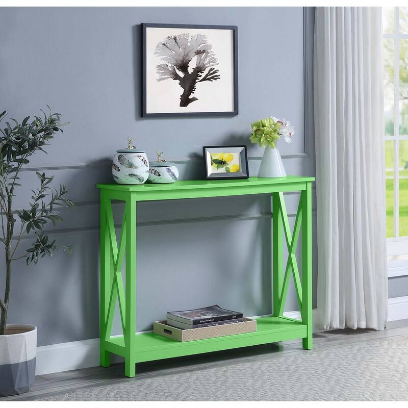 Convenience Concepts Oxford Console Table with Shelf - Lime