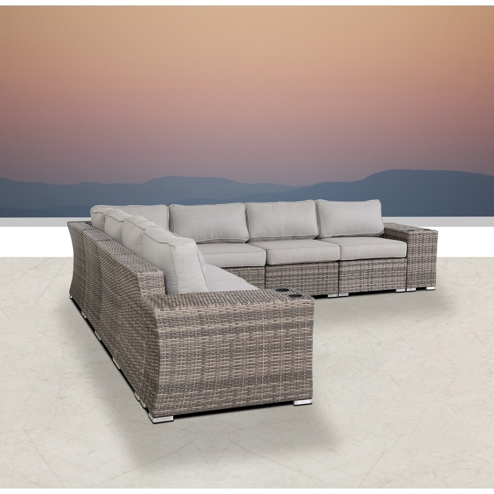 All Seasons Settee With Sunbrella Cushion Wicker Outdoor Furniture – LOOMLAN