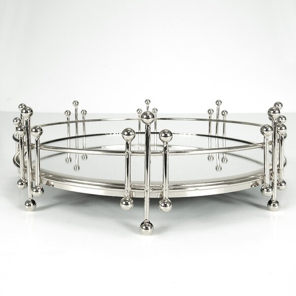 Round silver decorative tray deals