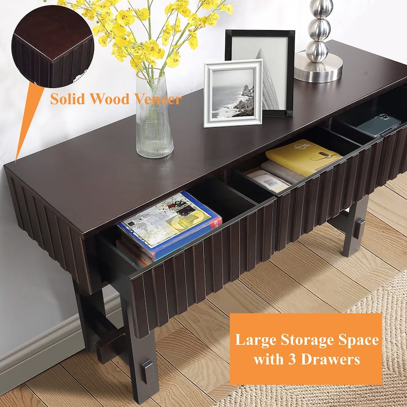52 inch Sofa Table with Storage Drawers
