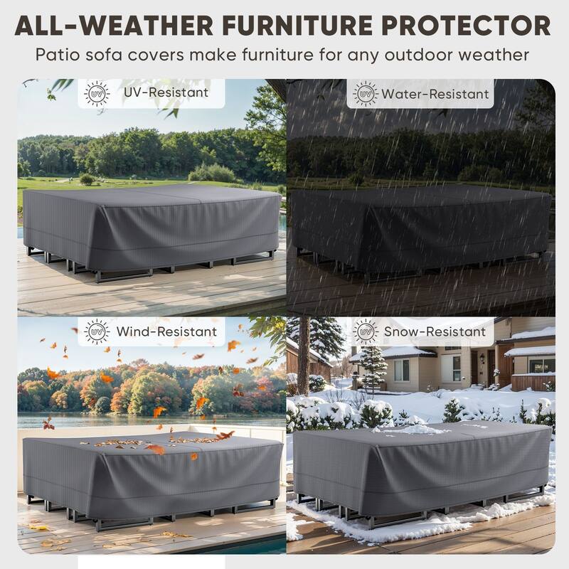 Pocassy Outdoor Sofa Chair Cover Heavy-Duty Waterproof Anti-UV Furniture Protector