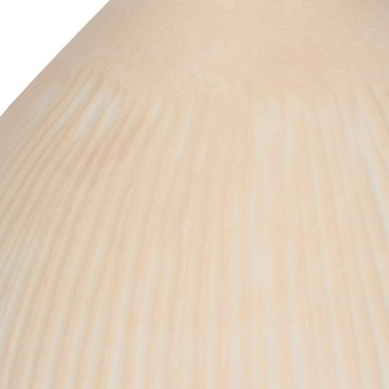 Glass Small Modern Textured Ribbed Vase - Ivory