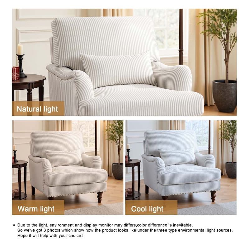 Set of 2 Mid Century Chenille Upholstered Accent Chairs