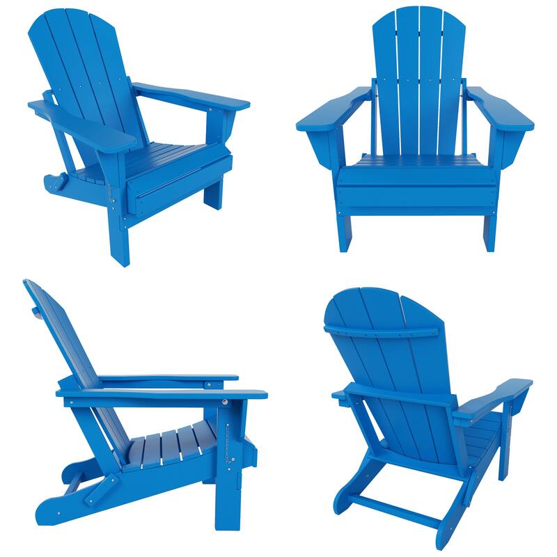 POLYTRENDS Laguna All Weather Poly Outdoor Adirondack Chair - Foldable (Set of 4)