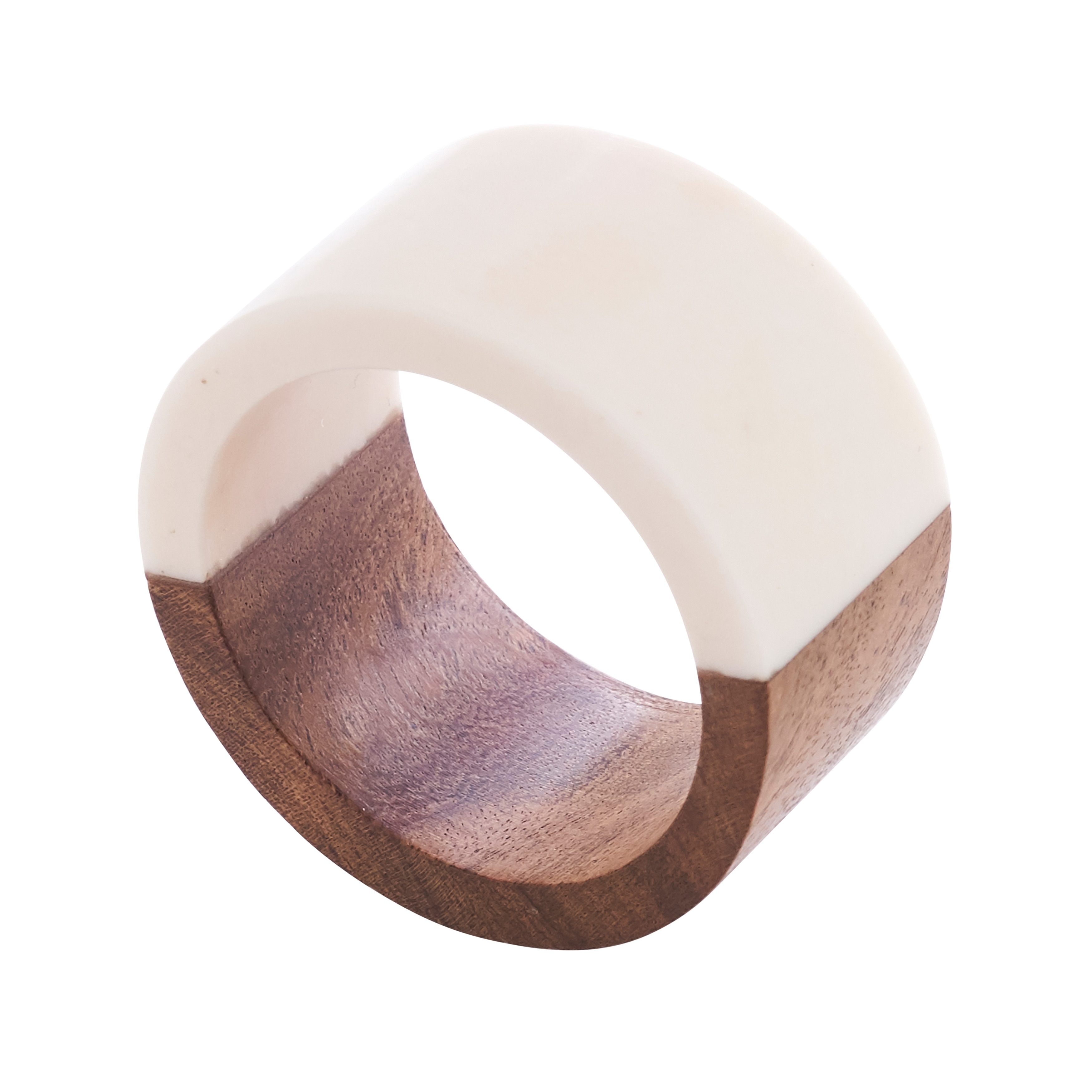 Natural Brown Mango Wood Oval Napkin Rings (Set of 2) Design by